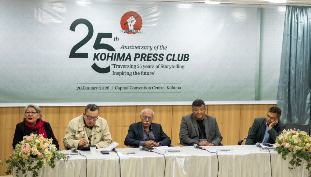 The panellist of the Northeast Media Conclave organised by Kohima Press Club at the Capital Convention Centre Kohima on January 20.